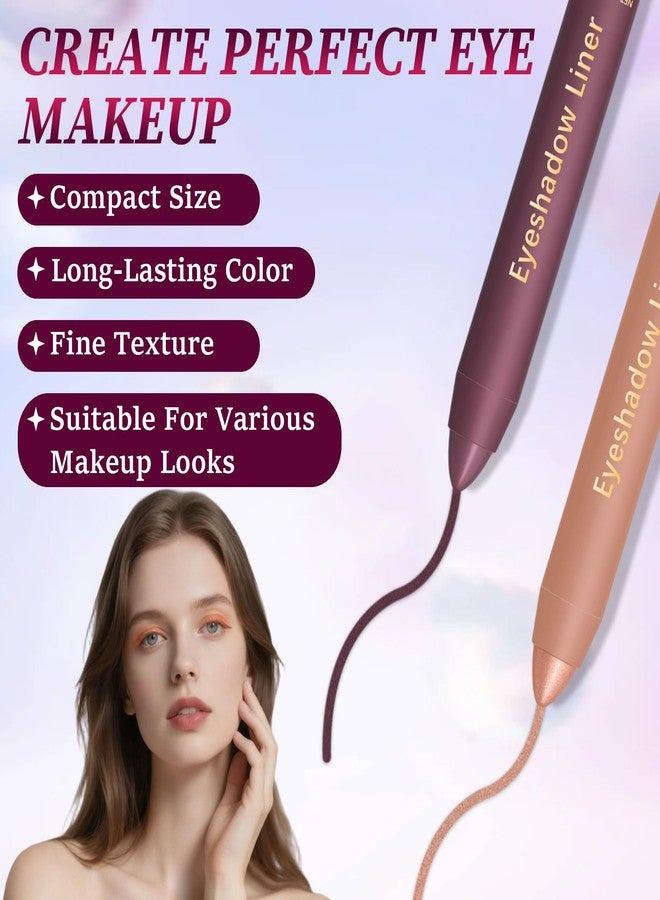 HDFDREO Shadow Liner 2-In-1 Eyeliner & Eyeshadow,Shadow Liner Duo,Plum Eyeshadow Stick,Waterproof,Long-Lasting & Smudge-Proof Wear,Smooth,Easy To Color (Champagne Gold+Purple) - Image 5